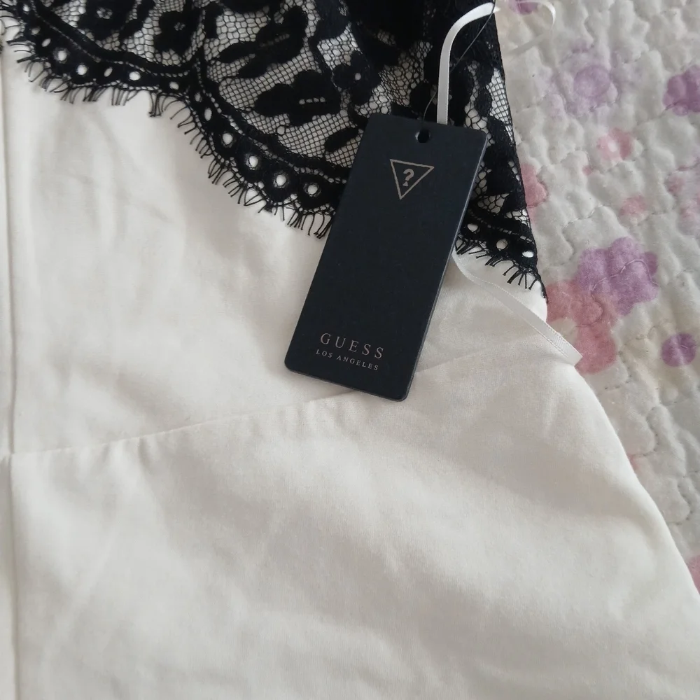 Guess Black and White Backless Lace Dress - Picture 7 of 7